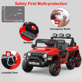 Garvee Ride - P Series: 24V 4WD Ride on Car Kids Ages 3-8, with 6 EVA Wheels, Battery Powered & Remote Control, 3 Adjustable Speeds, Soft Start, Battery Display, Music - Red