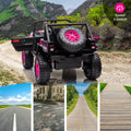 Garvee Ride - P Series: 2-Seater Ride On Truck for Kid, 24V Battery Powered Kids Car with Remote Control, 19" Extra Wide Seat, 2 Motors, Led Light, Enhanced Suspension - Rose