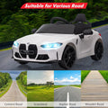 Garvee Ride - P Series: 12V Electric Ride On Car for 37-83 Months, w/RC,Licensed by BMW M4,Power Wheels for Boys Girls, with Suspension System,3 Speeds, Bluetooth, MP3, Double Door, LED Light - White
