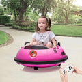 Garvee Ride B Series 12V Electric Ride on Bumper Car for Toddlers, Kids Bumper Car with Remote Control, LED Lights & 360 Degree Spin, Indoor and Outdoor for 18+ Months Kids - Pink