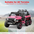 Garvee Ride - P Series: 24V 4WD Ride on Car Kids Ages 3-8, with 6 EVA Wheels, Battery Powered & Remote Control, 3 Adjustable Speeds, Soft Start, Battery Display, Music - Pink