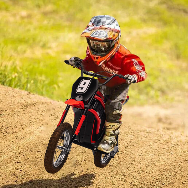 Garvee Ride - T Series: 24V-10A 350W Ride On Electric Dirt Bike For Kids Ages 13+, 14.29MPH, 3-Speed - Red-9