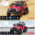 Garvee Ride - P Series: 24V 4WD Ride on Car Kids Ages 3-8, with 6 EVA Wheels, Battery Powered & Remote Control, 3 Adjustable Speeds, Soft Start, Battery Display, Music - Rose Red