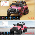Garvee Ride - P Series: 24V 4WD Ride on Car Kids Ages 3-8, with 6 EVA Wheels, Battery Powered & Remote Control, 3 Adjustable Speeds, Soft Start, Battery Display, Music - Pink