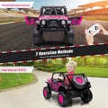 Garvee Ride - P Series: 2-Seater Ride On Truck for Kid, 24V Battery Powered Kids Car with Remote Control, 19" Extra Wide Seat, 2 Motors, Led Light, Enhanced Suspension - Rose
