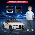 Garvee Ride - P Series: 12V Electric Ride On Car for 37-83 Months, w/RC,Licensed by BMW M4,Power Wheels for Boys Girls, with Suspension System,3 Speeds, Bluetooth, MP3, Double Door, LED Light - White
