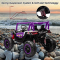 Garvee 2 Seater Ride on Car for Kids, 24V Powered Electric Off-Road UTV Ride Toy, 4WD Electric Vehicle with Remote Control, LED Lights, Bluetooth, 3 Speeds, Horn, 2 Spring Suspension