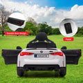Garvee Ride - P Series: 12V Electric Ride On Car for 37-83 Months, w/RC,Licensed by BMW M4,Power Wheels for Boys Girls, with Suspension System,3 Speeds, Bluetooth, MP3, Double Door, LED Light - White