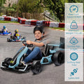 Garvee Ride - G Series: 24V Electric Go Kart, with 300W Strong Motor, Drift/Sport Mode, Big Battery, Eva Tire,Length Adjustment for Outdoor Racing Toy-Blue