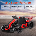 Garvee Ride - G Series: 24V Electric Go Kart, with 300W Strong Motor, Drift/Sport Mode, Big Battery, Eva Tire,Length Adjustment for Outdoor Racing Toy-Red