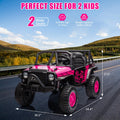 Garvee Ride - P Series: 2-Seater Ride On Truck for Kid, 24V Battery Powered Kids Car with Remote Control, 19" Extra Wide Seat, 2 Motors, Led Light, Enhanced Suspension - Rose