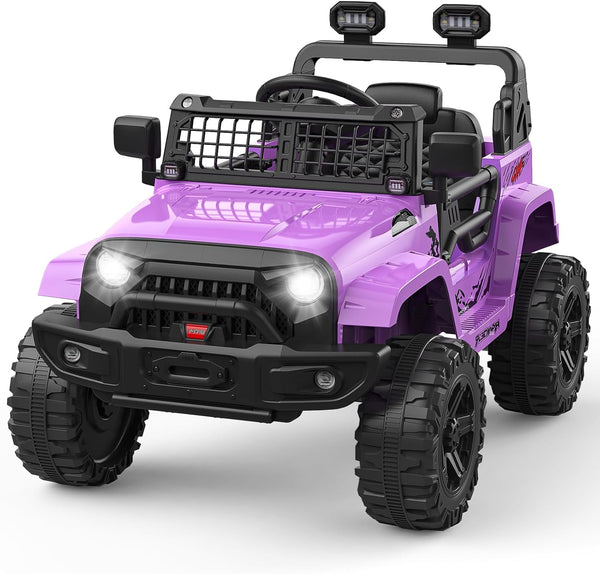 Garvee Ride P Series 12V Kids Electric Ride On Truck Car w/Parent Remote Control, Spring Suspension, LED Lights & AUX Port | Outdoor Ride Toy for Boys Girls 3+ Years