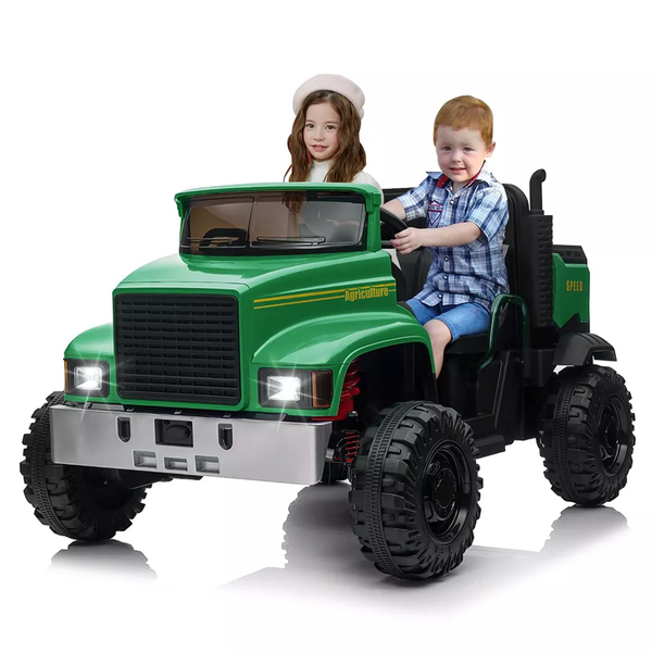 Garvee Ride - P Series: 24V Ride On Truck with Remote Control Electric UTV Vehicles with Dump Bed, 4WD Power 4x200W Motors,4xSpring Suspension, 3 Speeds, 2 Seater Kids Ride On Toys Best Gifts for Kids - Green