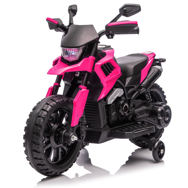 Garvee 6V Kids Electric Motorcycle with Training Wheels, Adjustable Speed 2-5 MPH, Durable Battery-Powered Ride-On Bike, Headlight & Music, Safe for Toddlers Outdoor Play