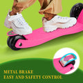 Garvee Kids 3 Wheel Kick Scooter for Boys & Girls Ages 3-10, Adjustable Handlebar, Lightweight Aluminum, Non-Slip Deck, Pink, Outdoor Play - Pink