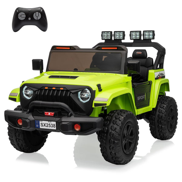 Garvee Ride - P Series: 24V Electric Ride On Car for Kids 4WD 2-Seater Extendable Body Anti-Slip Tires LED Lights Parental Remote Ages 3-8 Outdoor Adventure