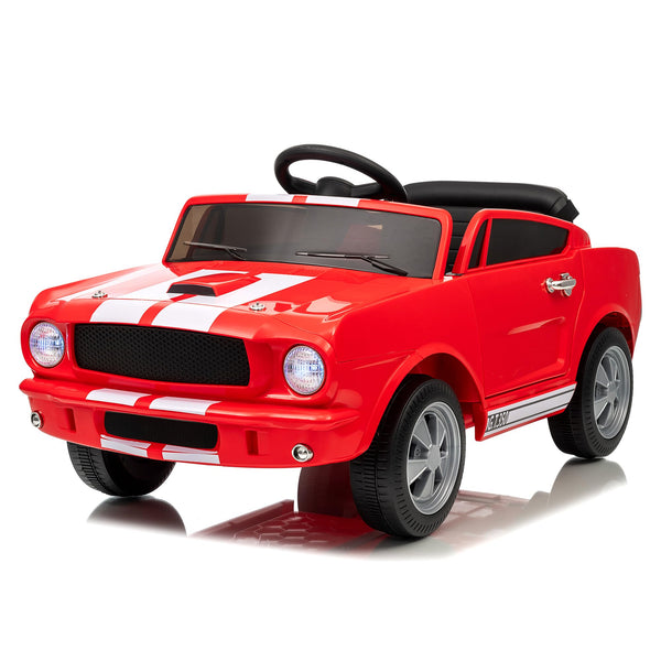 Garvee Ride - P Series: 12V Ride On Licensed Shelby GT350 Electric Car with Remote Control, Safety Belt, 2 Speeds, LED Lights, Music, Red for Toddlers 3+