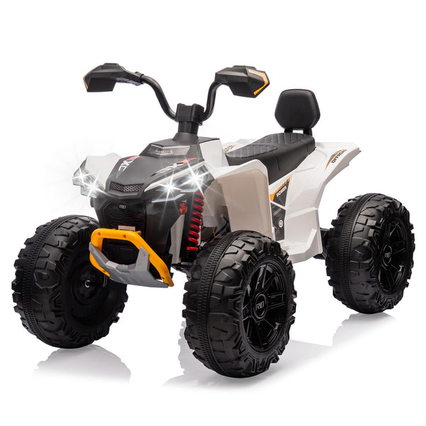 Garvee Ride - P Series: 24V 2-Seater Ride On ATV for Kids - 4-Wheel Battery Powered, High/Low Speed Modes, LED Lights, Music & Horn, Durable Wear-Resistant Wheels, Safe Non-Toxic Material, Outdoor Adventure - White