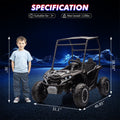 Garvee Ride - P Series: 24V Ride On Utv for Kids, 2 Seater Electric Truck With Sun Shade,4WD Electric Car Toy With Remote Control, Led Lights, 4 Shock Absorbersm,One Click Start, Music Player - Black