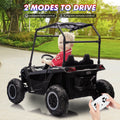 Garvee Ride - P Series: 24V Ride On Utv for Kids, 2 Seater Electric Truck With Sun Shade,4WD Electric Car Toy With Remote Control, Led Lights, 4 Shock Absorbersm,One Click Start, Music Player - Black