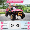 Garvee Ride - P Series: 24v Ride On Dump Truck, 2 Seater Electric Ride On Car Toy for Kids, Battery Powered UTV with 4x35W Motors, Shovel, Bluetooth, Remote Control, Music, LED Lights for Boys & Girls, Pink