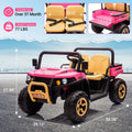 Garvee Ride - P Series: 24v Ride On Dump Truck, 2 Seater Electric Ride On Car Toy for Kids, Battery Powered UTV with 4x35W Motors, Shovel, Bluetooth, Remote Control, Music, LED Lights for Boys & Girls, Pink