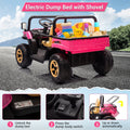 Garvee Ride - P Series: 24v Ride On Dump Truck, 2 Seater Electric Ride On Car Toy for Kids, Battery Powered UTV with 4x35W Motors, Shovel, Bluetooth, Remote Control, Music, LED Lights for Boys & Girls, Pink