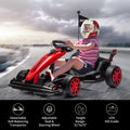 Garvee Ride - G Series: 24V Electric Drift Kart for Kids, Ride Car with Adjustable Seat & 7.5MPH Speed, EVA Silent Wheels, Parent-Safety Certified Ride-On Toy - Red