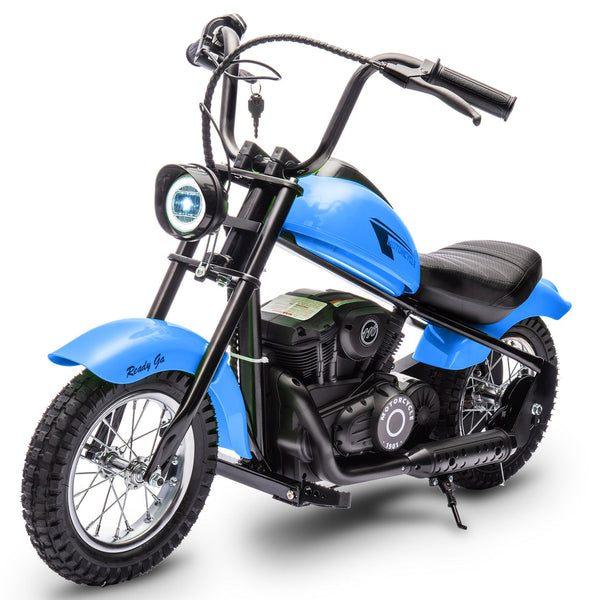 Garvee Ride - T Series: 24V Electric Dirt Bike, 2 Speed Max Up to 14 mph & 60 Minutes Continuous Ride on Toy Motorbike with Led Lights, Leather Seat, Handbrake for Big Kids Teen