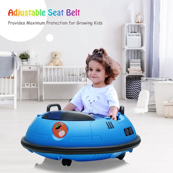 Garvee Ride B Series 12V Electric Ride on Bumper Car for Toddlers, Kids Bumper Car with Remote Control, LED Lights & 360 Degree Spin, Indoor and Outdoor for 18+ Months Kids - Blue