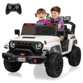 Garvee Ride - P Series: 24V Ride On Car, 4WD 2 Seater Kids' Electric Vehicle Truck with Remote Control, Adjustable Footwell Ride On Truck, 3 Speeds, Led Lights, Bluetooth, White