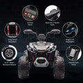 Garvee Ride - P Series: 24V 2-Seater Ride On ATV for Kids - 4-Wheel Battery Powered, High/Low Speed Modes, LED Lights, Music & Horn, Durable Wear-Resistant Wheels, Safe Non-Toxic Material, Outdoor Adventure - Black