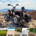 Garvee Ride - P Series: 24V 2-Seater Ride On ATV for Kids - 4-Wheel Battery Powered, High/Low Speed Modes, LED Lights, Music & Horn, Durable Wear-Resistant Wheels, Safe Non-Toxic Material, Outdoor Adventure - Black