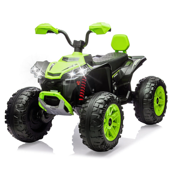 Garvee Ride - P Series: 24V 2-Seater Ride On ATV for Kids - 4-Wheel Battery Powered, High/Low Speed Modes, LED Lights, Music & Horn, Durable Wear-Resistant Wheels, Safe Non-Toxic Material, Outdoor Adventure - Green