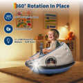 Garvee Ride B Series Kids Electric Bumper Car with Parent Remote Control, 360° Spinning, Music, Safety Belt, White, Toddlers 2-3 Years
