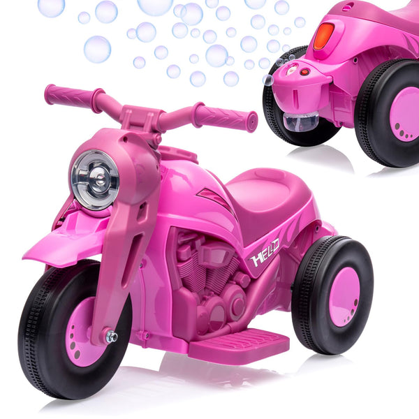 Garvee Ride - P Series: 6V Battery-Powered Electric Motorcycle with 1.9 Mph Speed, Led Headlights, Music, Pedal, Forward/Reverse, 3 Wheels | Motorbike Toy Gift for Toddlers 3 and Up - Pink