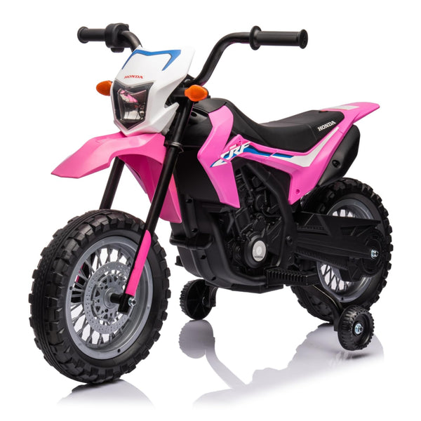 Garvee Ride - P Series: Kids Electric Ride on Motorcycle, Licensed Honda Battery Powered Motorbike Toy, with Training Wheels, Rechargeable Battery, Headlight, Engine Sounds, for Children Girls Boys - Pink