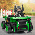 Garvee Ride - P Series: 24V Ride On Dump Truck, 2 Seater Electric Cars for Kids with Remote Control, Dump Bed, Shovel, Music, Led, Wheel Shock Absorption,Ride On Construction Vehicle Four- for Kids 3+,Green