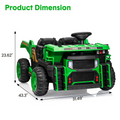 Garvee Ride - P Series: 24V Ride On Dump Truck, 2 Seater Electric Cars for Kids with Remote Control, Dump Bed, Shovel, Music, Led, Wheel Shock Absorption,Ride On Construction Vehicle Four- for Kids 3+,Green